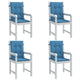 Vidaxl stoelkussens 4 st lage rug 100x50x4 cm stof gemêleerd blauw