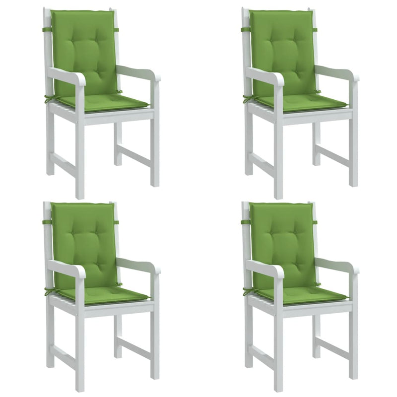 Load image into Gallery viewer, Vidaxl stoelkussens 4 st lage rug 100x50x4 cm stof gemêleerd groen
