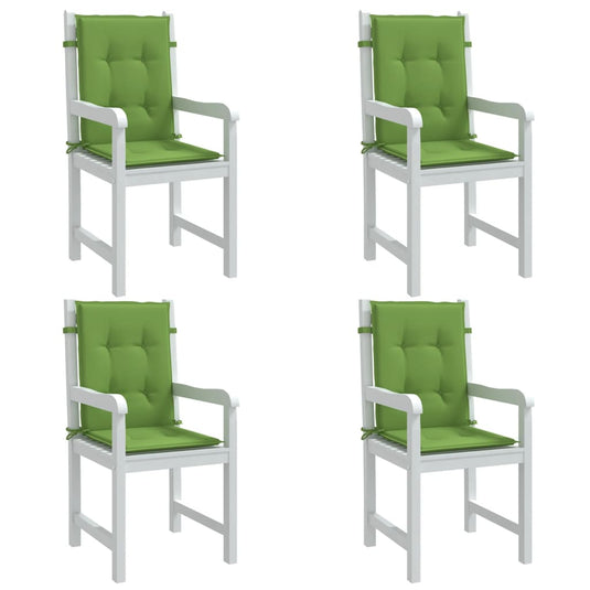 Vidaxl stoelkussens 4 st lage rug 100x50x4 cm stof gemêleerd groen