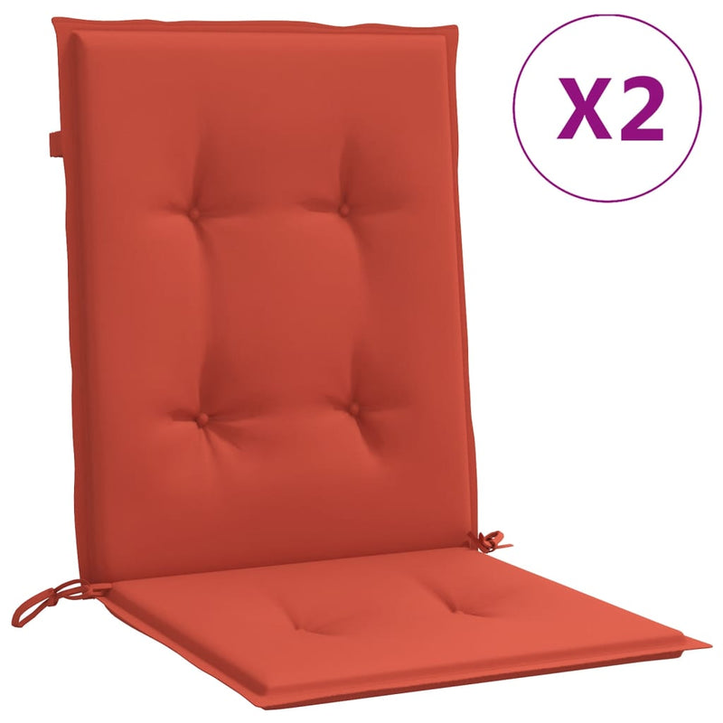 Load image into Gallery viewer, Vidaxl stoelkussens 2 st lage rug 100x50x4 cm stof gemêleerd rood
