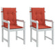 Vidaxl stoelkussens 2 st lage rug 100x50x4 cm stof gemêleerd rood