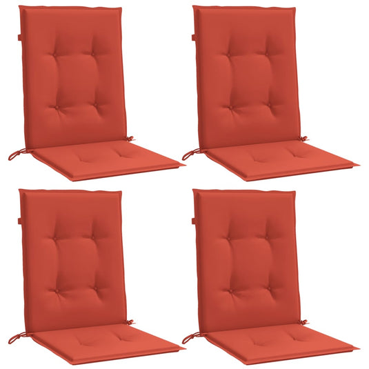 Vidaxl stoelkussens 4 st lage rug 100x50x4 cm stof gemêleerd rood