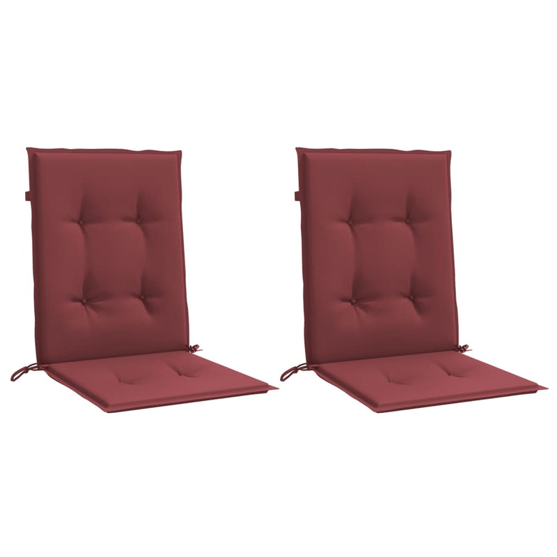 Load image into Gallery viewer, Vidaxl stoelkussens 2 st lage rug 100x50x4 cm stof gemêleerd wijnrood
