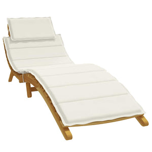Vidaxl ligbedkussen 186x58x4 cm stof gemêleerd crèmekleurig