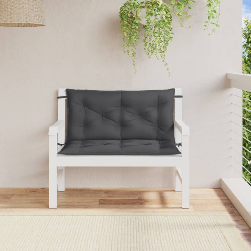 Load image into Gallery viewer, Vidaxl tuinbankkussens 2 st 100x50x7 cm stof gemêleerd antracietkleur
