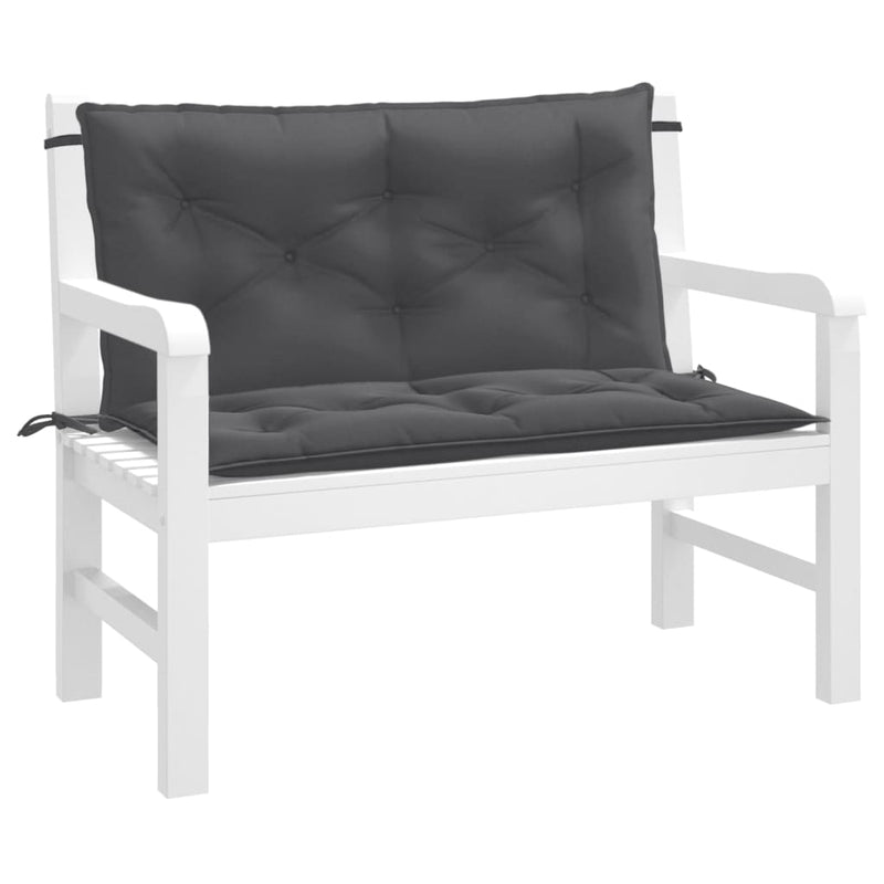 Load image into Gallery viewer, Vidaxl tuinbankkussens 2 st 100x50x7 cm stof gemêleerd antracietkleur
