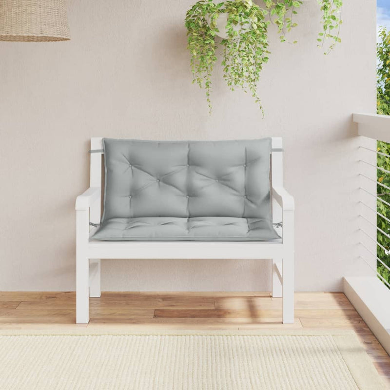 Load image into Gallery viewer, Vidaxl tuinbankkussens 2 st 100x50x7 cm stof gemêleerd lichtgrijs
