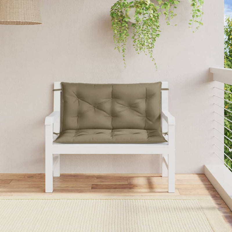 Load image into Gallery viewer, Vidaxl tuinbankkussens 2 st 100x50x7 cm stof gemêleerd taupe
