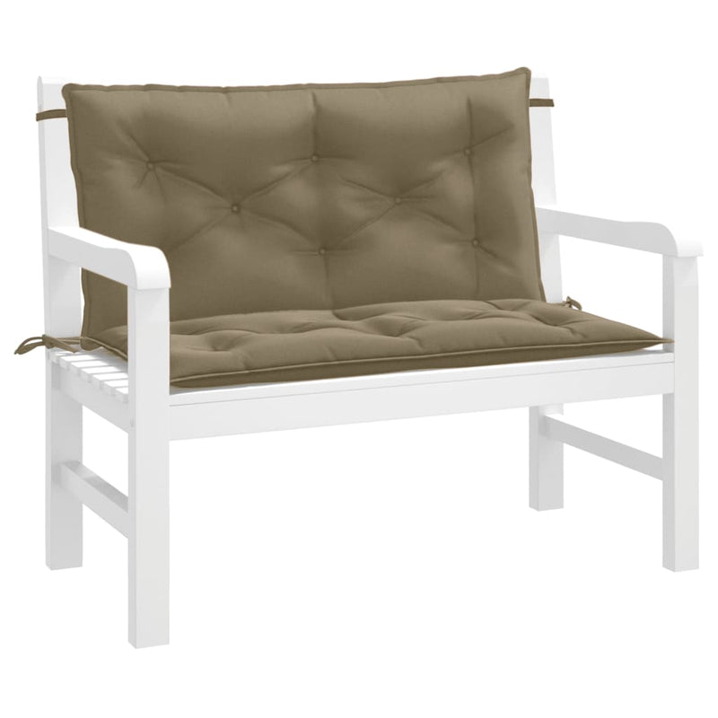 Load image into Gallery viewer, Vidaxl tuinbankkussens 2 st 100x50x7 cm stof gemêleerd taupe
