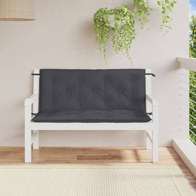 Load image into Gallery viewer, Vidaxl tuinbankkussens 2 st 120x50x7 cm stof gemêleerd antracietkleur

