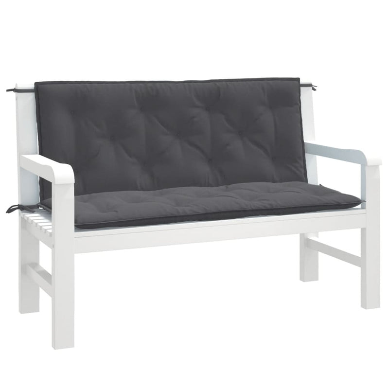 Load image into Gallery viewer, Vidaxl tuinbankkussens 2 st 120x50x7 cm stof gemêleerd antracietkleur
