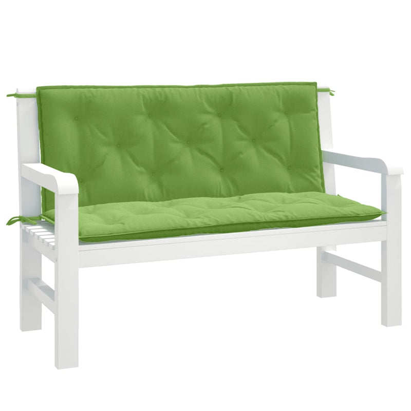Load image into Gallery viewer, Vidaxl tuinbankkussens 2 st 120x50x7 cm stof gemêleerd groen
