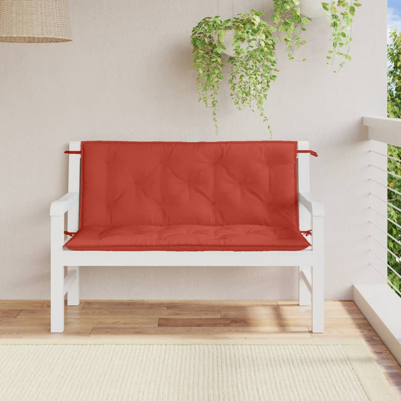 Load image into Gallery viewer, Vidaxl tuinbankkussens 2 st 120x50x7 cm stof gemêleerd rood
