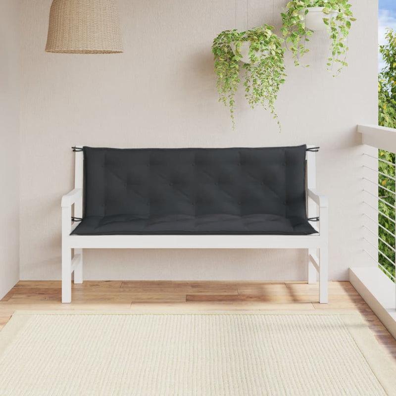 Load image into Gallery viewer, Vidaxl tuinbankkussens 2 st 150x50x7 cm stof gemêleerd antracietkleur
