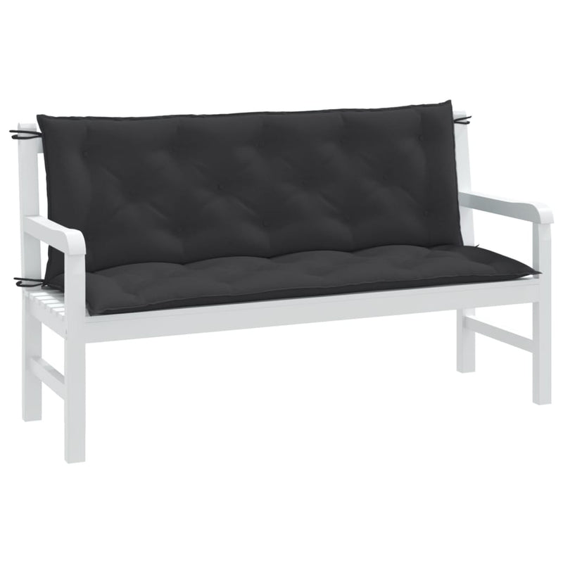 Load image into Gallery viewer, Vidaxl tuinbankkussens 2 st 150x50x7 cm stof gemêleerd antracietkleur
