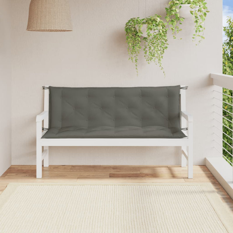 Load image into Gallery viewer, Vidaxl tuinbankkussens 2 st 150x50x7 cm stof gemêleerd donkergrijs
