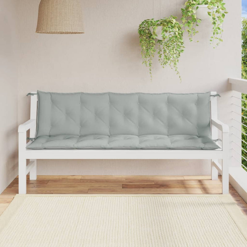 Load image into Gallery viewer, Vidaxl tuinbankkussens 2 st 180x50x7 cm stof gemêleerd lichtgrijs
