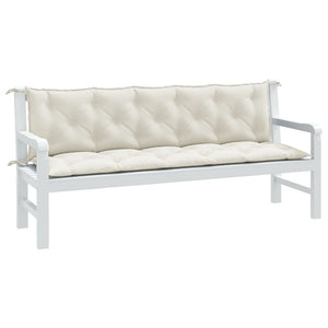 Vidaxl tuinbankkussens 2 st 180x50x7 cm stof gemêleerd crèmekleurig