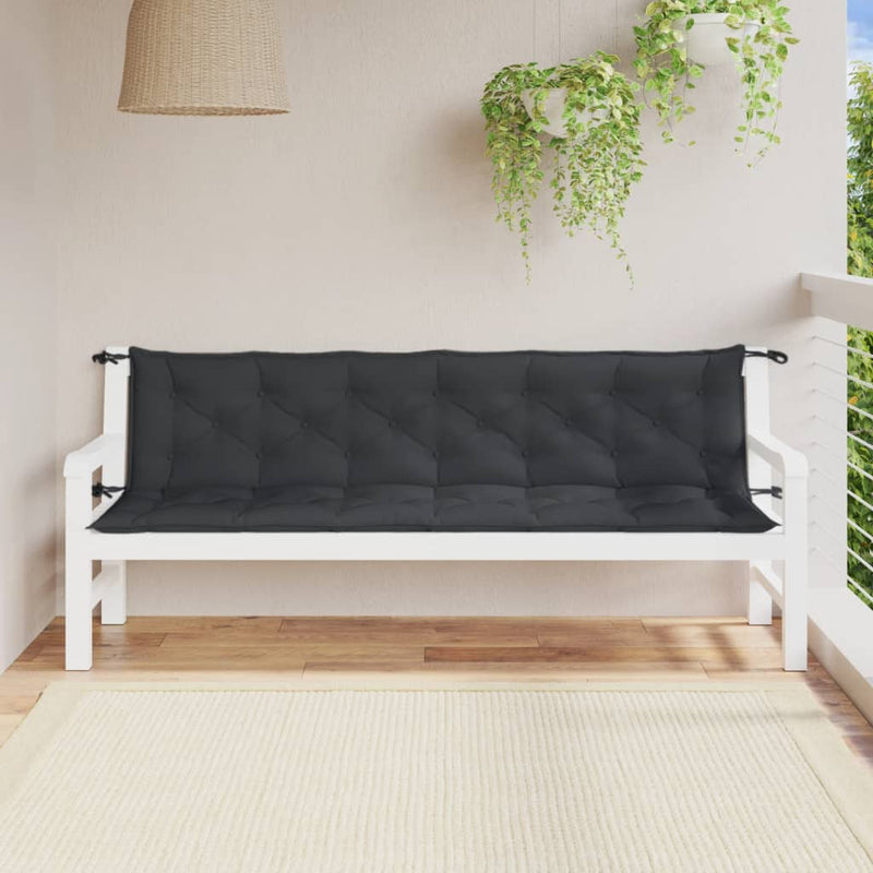 Load image into Gallery viewer, Vidaxl tuinbankkussens 2 st 200x50x7 cm stof gemêleerd antracietkleur

