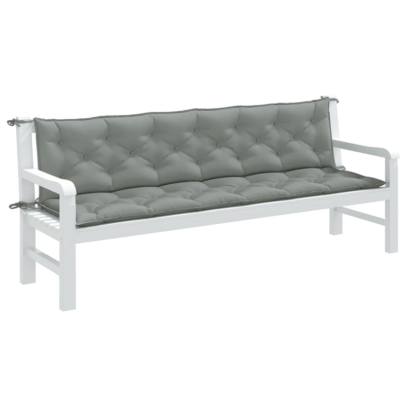 Load image into Gallery viewer, Vidaxl tuinbankkussens 2 st 200x50x7 cm stof gemêleerd lichtgrijs
