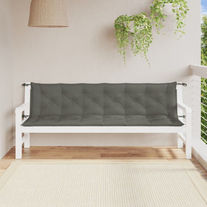 Load image into Gallery viewer, Vidaxl tuinbankkussens 2 st 200x50x7 cm stof gemêleerd donkergrijs
