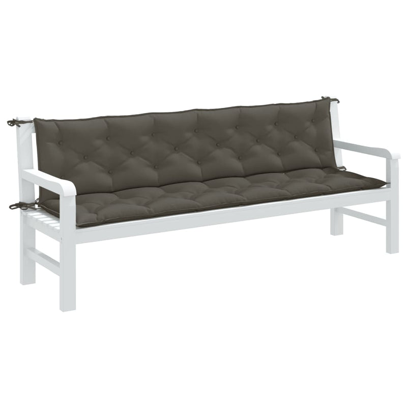 Load image into Gallery viewer, Vidaxl tuinbankkussens 2 st 200x50x7 cm stof gemêleerd donkergrijs
