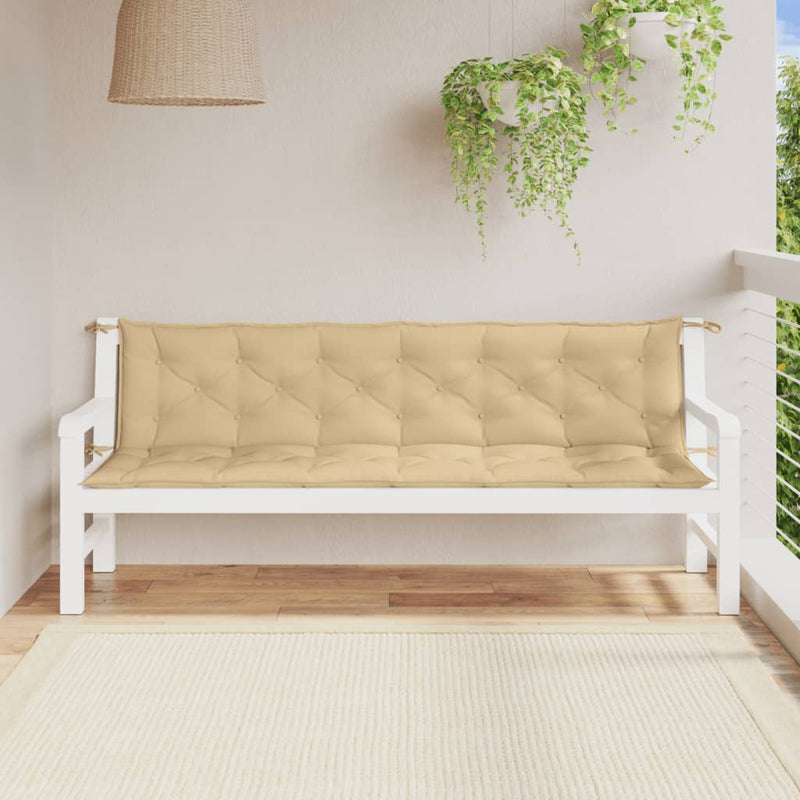 Load image into Gallery viewer, Vidaxl tuinbankkussens 2 st 200x50x7 cm stof gemêleerd beige
