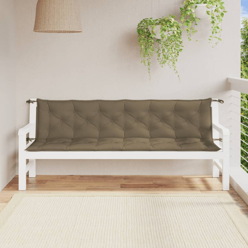 Load image into Gallery viewer, Vidaxl tuinbankkussens 2 st 200x50x7 cm stof gemêleerd taupe
