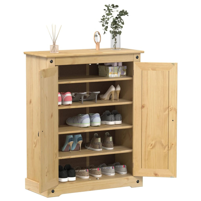 Load image into Gallery viewer, VidaXL Schoenenkast Corona 86x38,5x108 cm massief grenenhout
