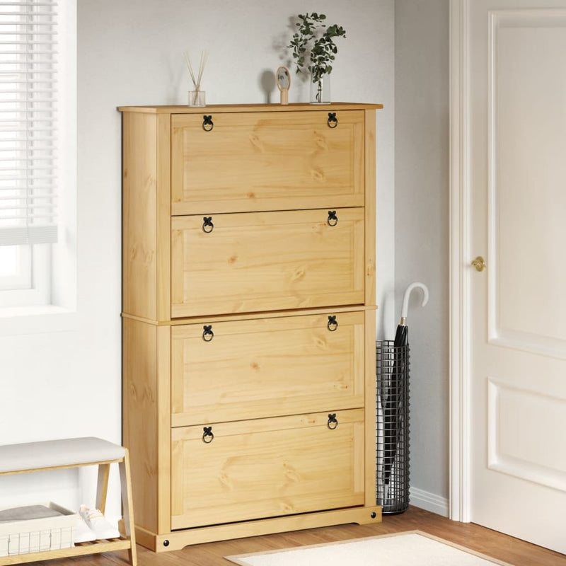 Load image into Gallery viewer, VidaXL Schoenenkast Corona 99x32x163,5 cm massief grenenhout
