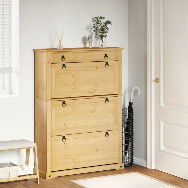 Load image into Gallery viewer, VidaXL Schoenenkast Corona 99x32x138 cm massief grenenhout
