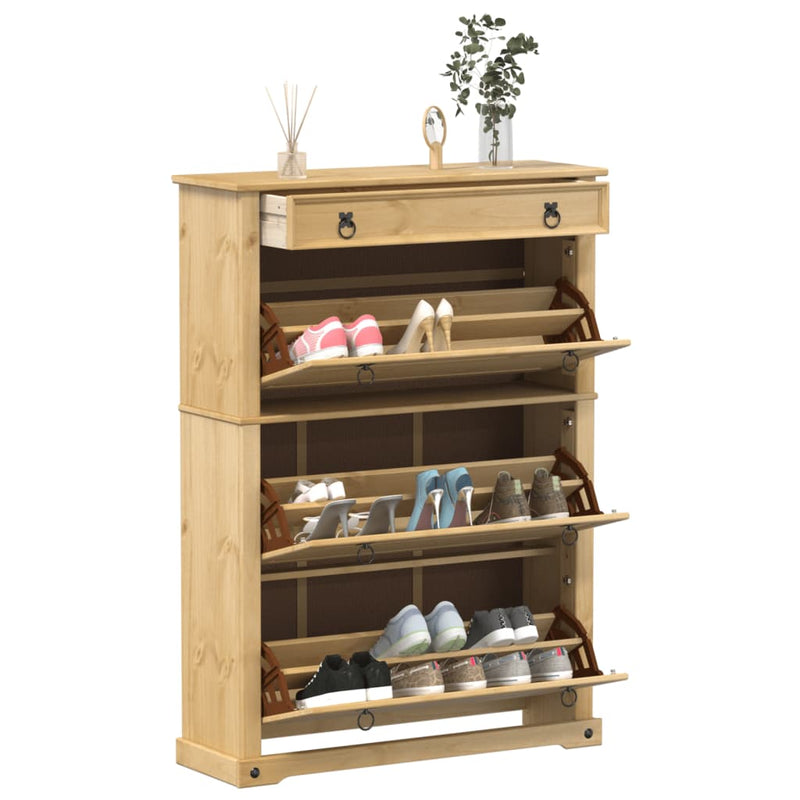 Load image into Gallery viewer, VidaXL Schoenenkast Corona 99x32x138 cm massief grenenhout
