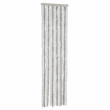 Vidaxl vliegengordijn 56x185 cm chenille lichtgrijs en wit