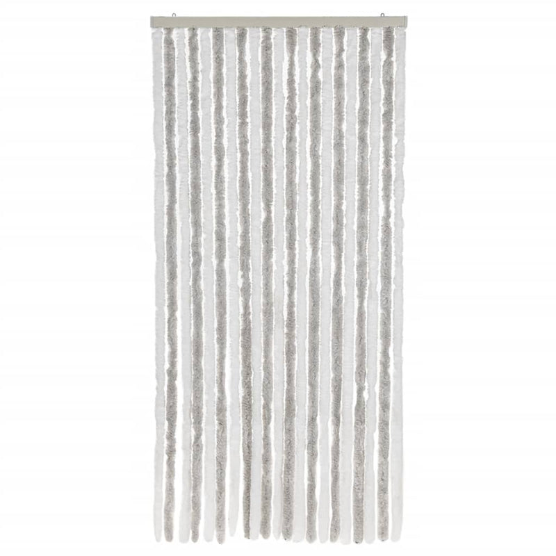 Load image into Gallery viewer, Vidaxl vliegengordijn 90x220 cm chenille lichtgrijs en wit
