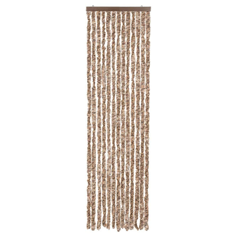 Afbeelding laden in galerijviewer, Vidaxl vliegengordijn 56x200 cm chenille beige en donkerbruin
