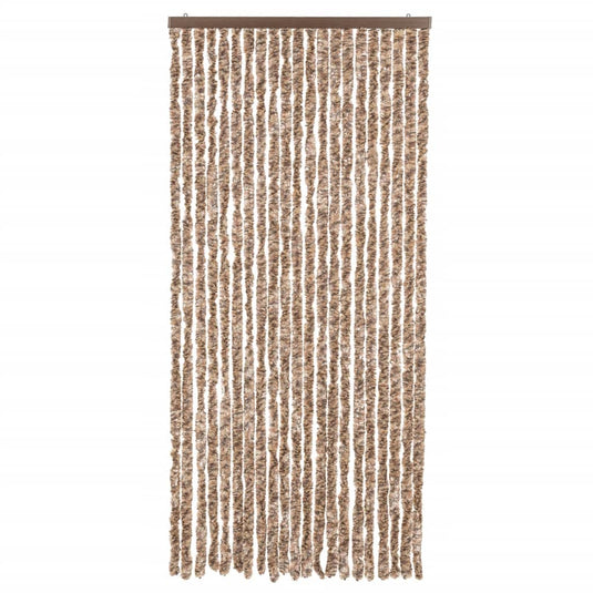 Vidaxl vliegengordijn 90x200 cm chenille beige en donkerbruin