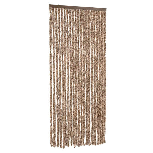 Vidaxl vliegengordijn 90x220 cm chenille beige en donkerbruin
