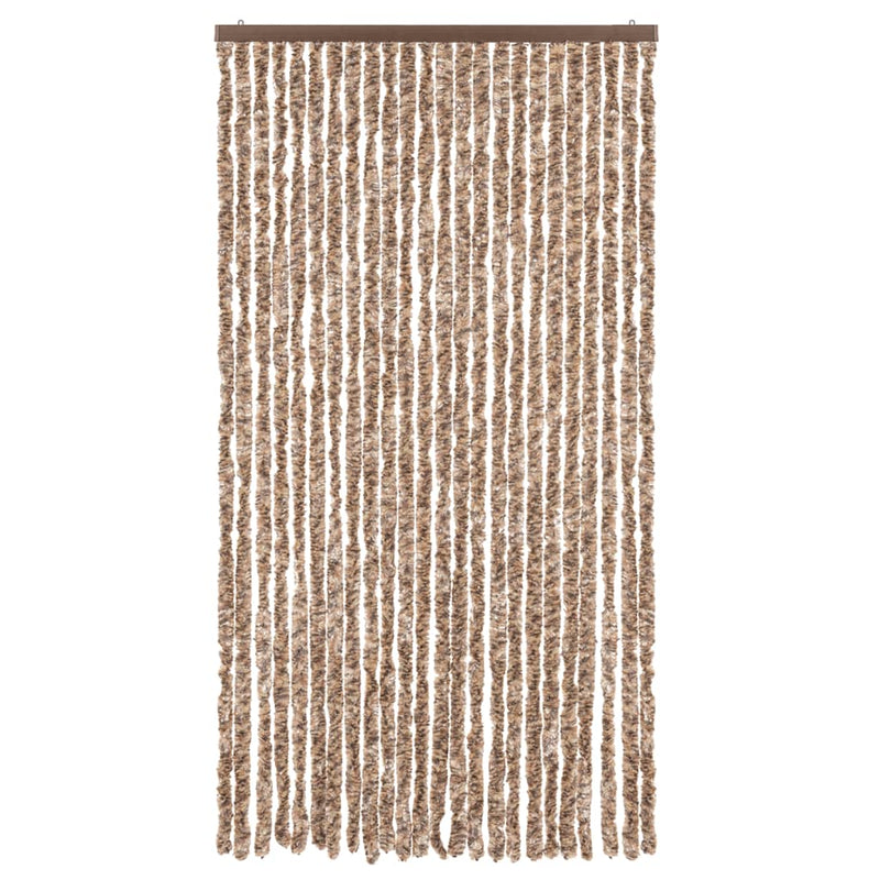 Load image into Gallery viewer, Vidaxl vliegengordijn 100x220 cm chenille beige en donkerbruin
