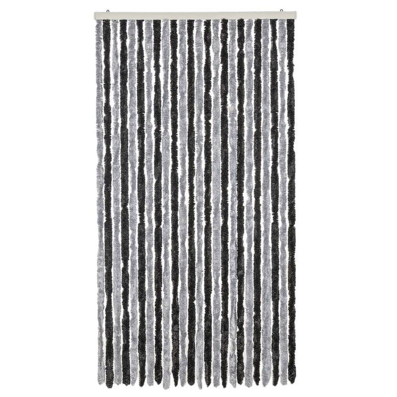 Afbeelding laden in galerijviewer, Vidaxl vliegengordijn 100x220 cm chenille grijs en zwart
