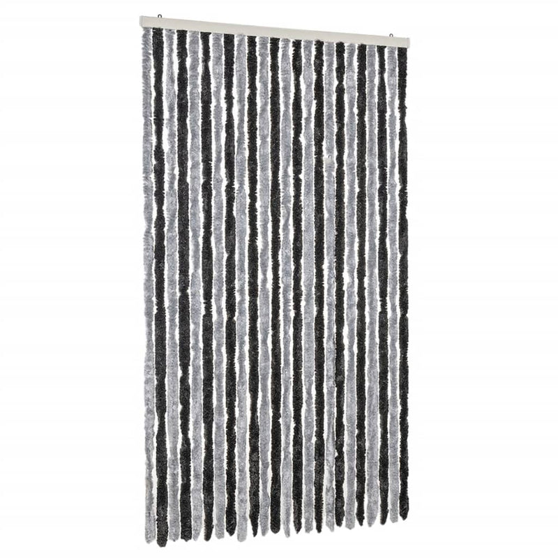 Load image into Gallery viewer, Vidaxl vliegengordijn 100x230 cm chenille grijs en zwart

