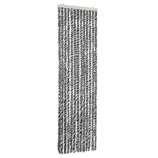 Vidaxl vliegengordijn 56x200 cm chenille grijs en zwart-wit