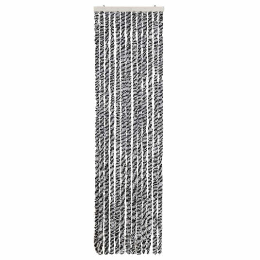 Vidaxl vliegengordijn 56x200 cm chenille grijs en zwart-wit
