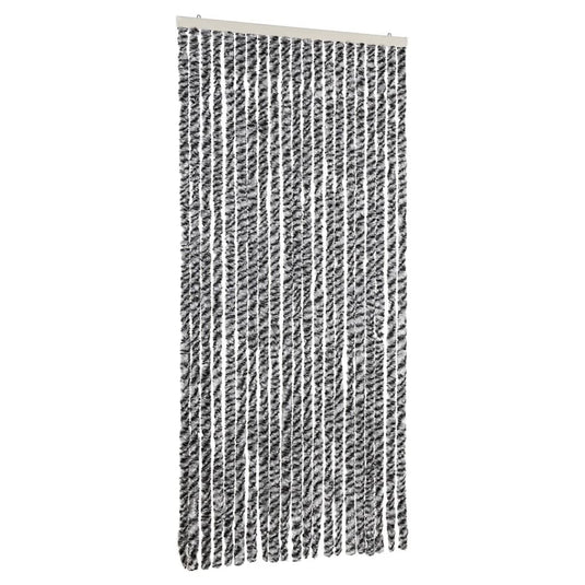 Vidaxl vliegengordijn 90x220 cm chenille grijs en zwart-wit