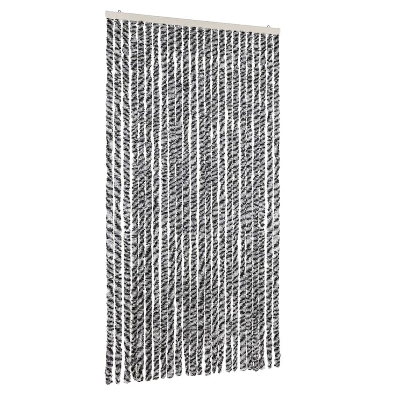Load image into Gallery viewer, Vidaxl vliegengordijn 100x230 cm chenille grijs en zwart-wit
