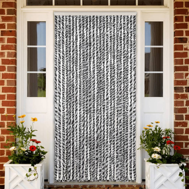 Load image into Gallery viewer, Vidaxl vliegengordijn 100x230 cm chenille grijs en zwart-wit
