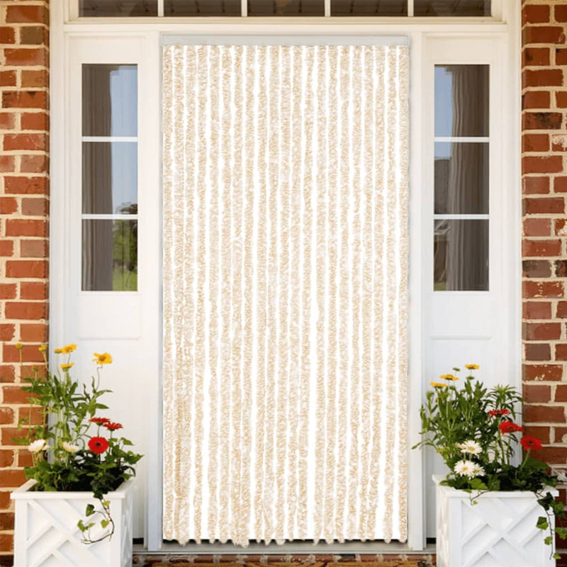 Load image into Gallery viewer, Vidaxl vliegengordijn 90x200 cm chenille beige en wit
