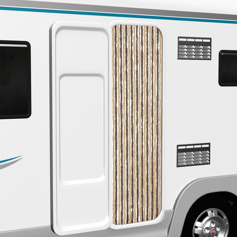 Load image into Gallery viewer, Vidaxl vliegengordijn 56x185 cm chenille donkerbruin en beige
