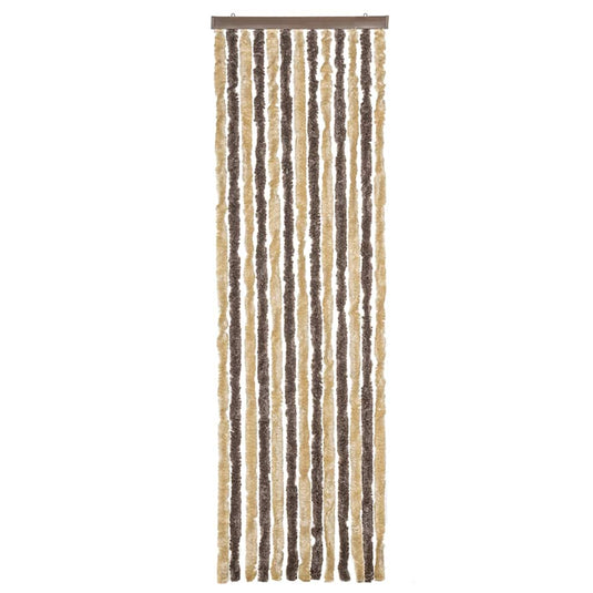 Vidaxl vliegengordijn 56x200 cm chenille donkerbruin en beige