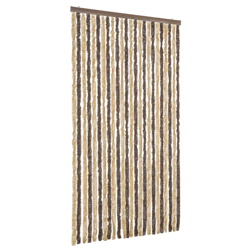 Load image into Gallery viewer, Vidaxl vliegengordijn 100x220 cm chenille donkerbruin en beige
