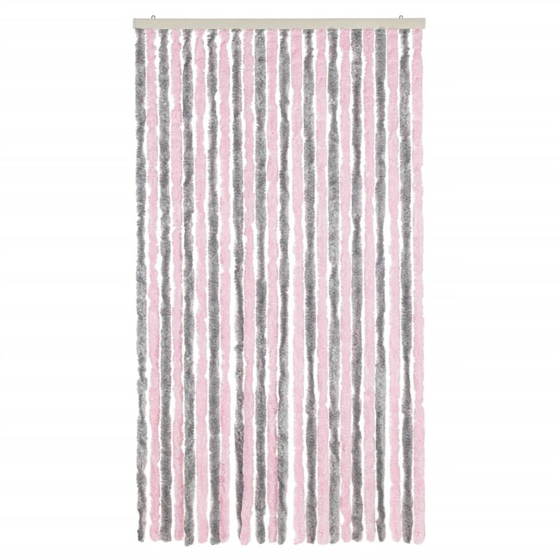 Load image into Gallery viewer, Vidaxl vliegengordijn 100x220 cm chenille zilvergrijs en roze
